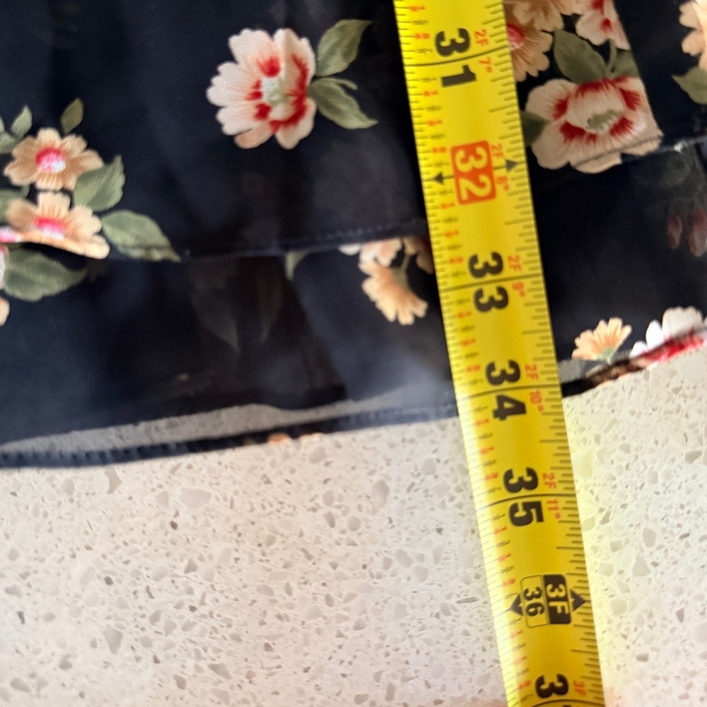 Express Compagnie Internationale Vintage 90s Womens Floral Midi Skirt, Black, M - Picture 9 of 9